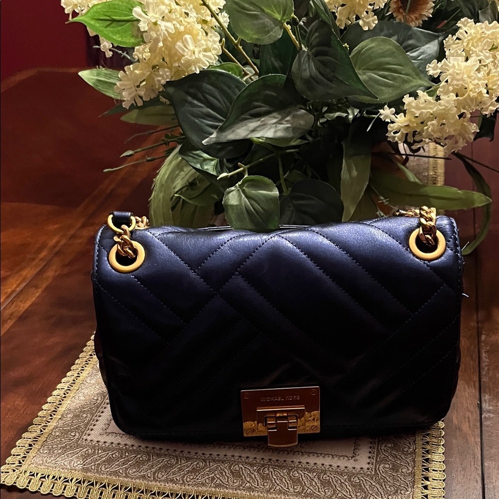 Michael Kors Midnight Blue Quilted Shoulder Bag